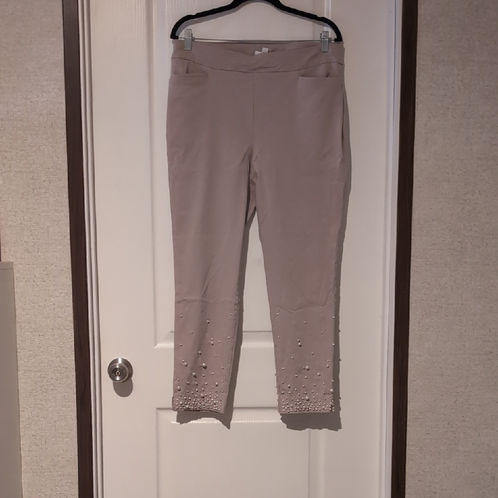 Chico's Cropped Pant, Tan, 12